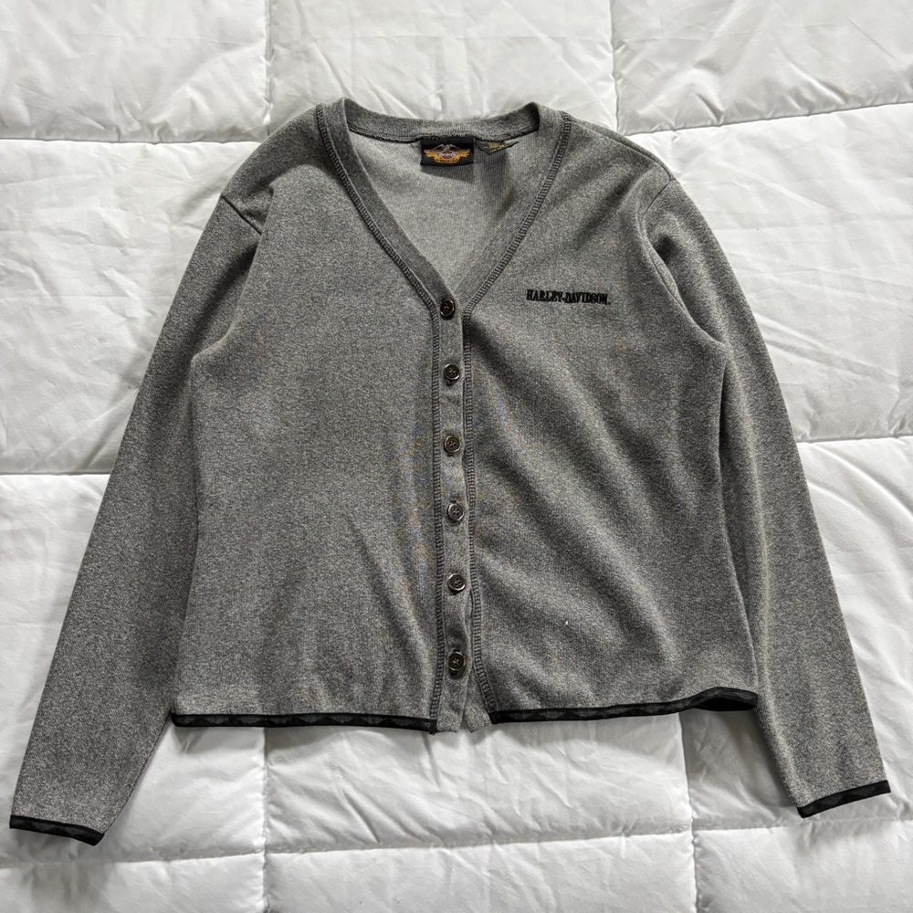 Grey Harley Davidson Cardigan Size Medium